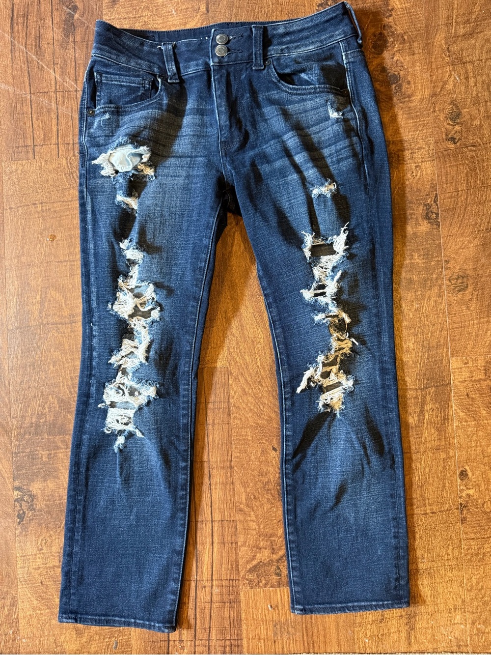American Eagle Outfitters Dark Blue Stretch Denim Waistband